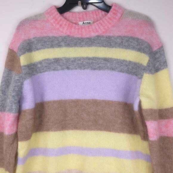 Acne Studios Kalbah Mohair Wool Stripe Longline Oversized Sweater, Size XXS, EUC - Picture 6 of 16